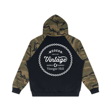 Unisex Camo-Splice Raglan Zip Hoodie