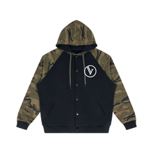Unisex Camo-Splice Raglan Zip Hoodie