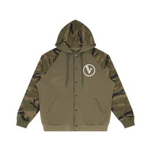 Unisex Camo-Splice Raglan Zip Hoodie