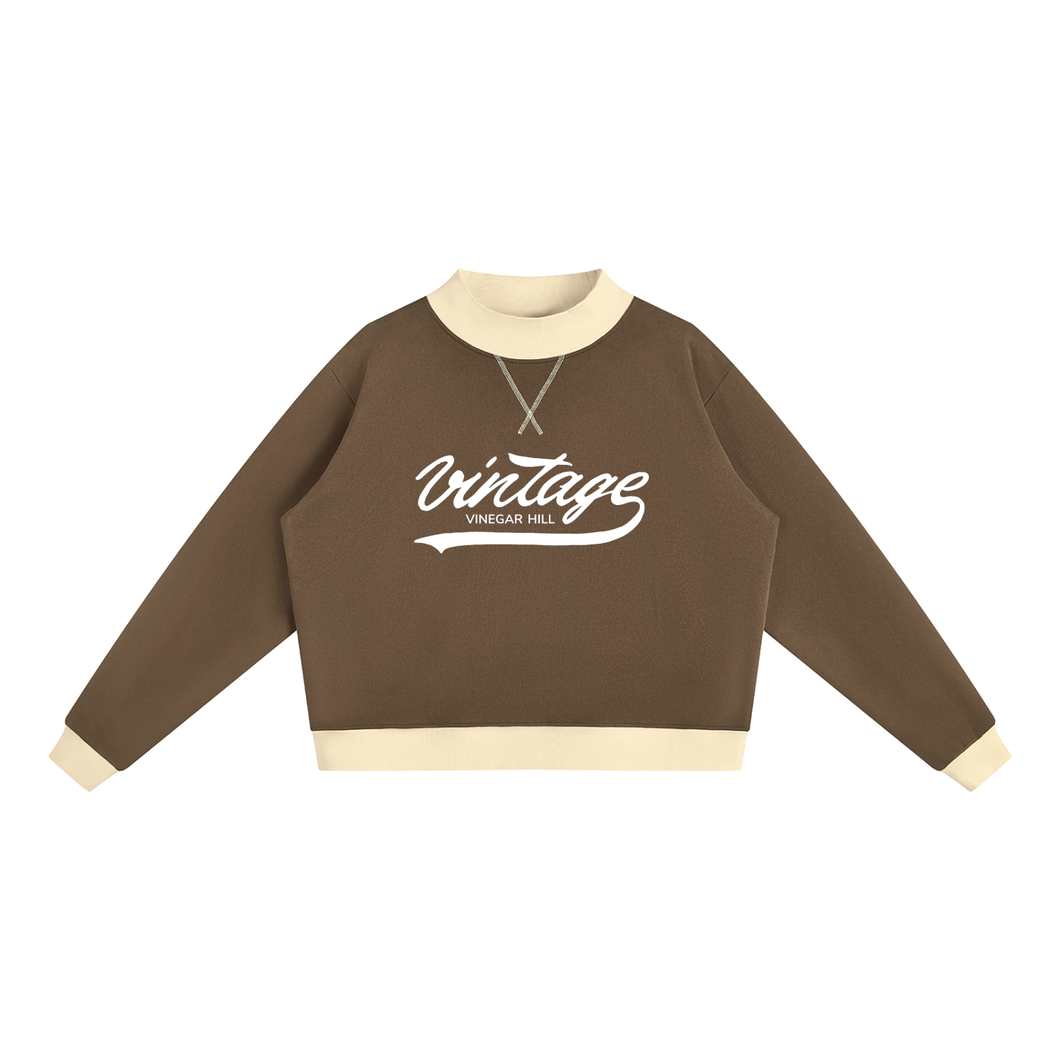 Women’s Mock Neck Crewneck Sweatshirt