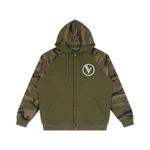 Unisex Camo-Splice Raglan Zip Hoodie