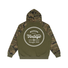Unisex Camo-Splice Raglan Zip Hoodie