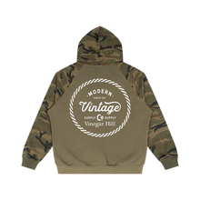 Unisex Camo-Splice Raglan Zip Hoodie